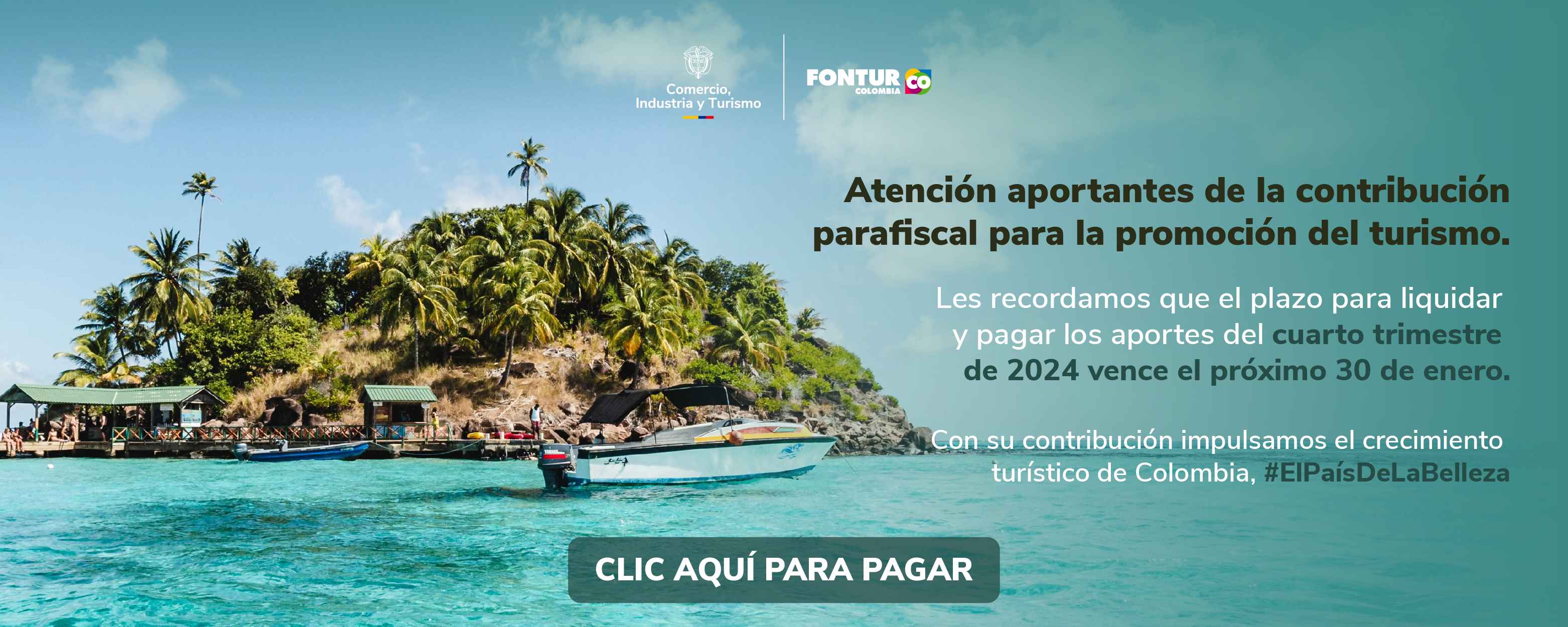 Atención aportantes de la contribución parafiscal para la promoción del turismo