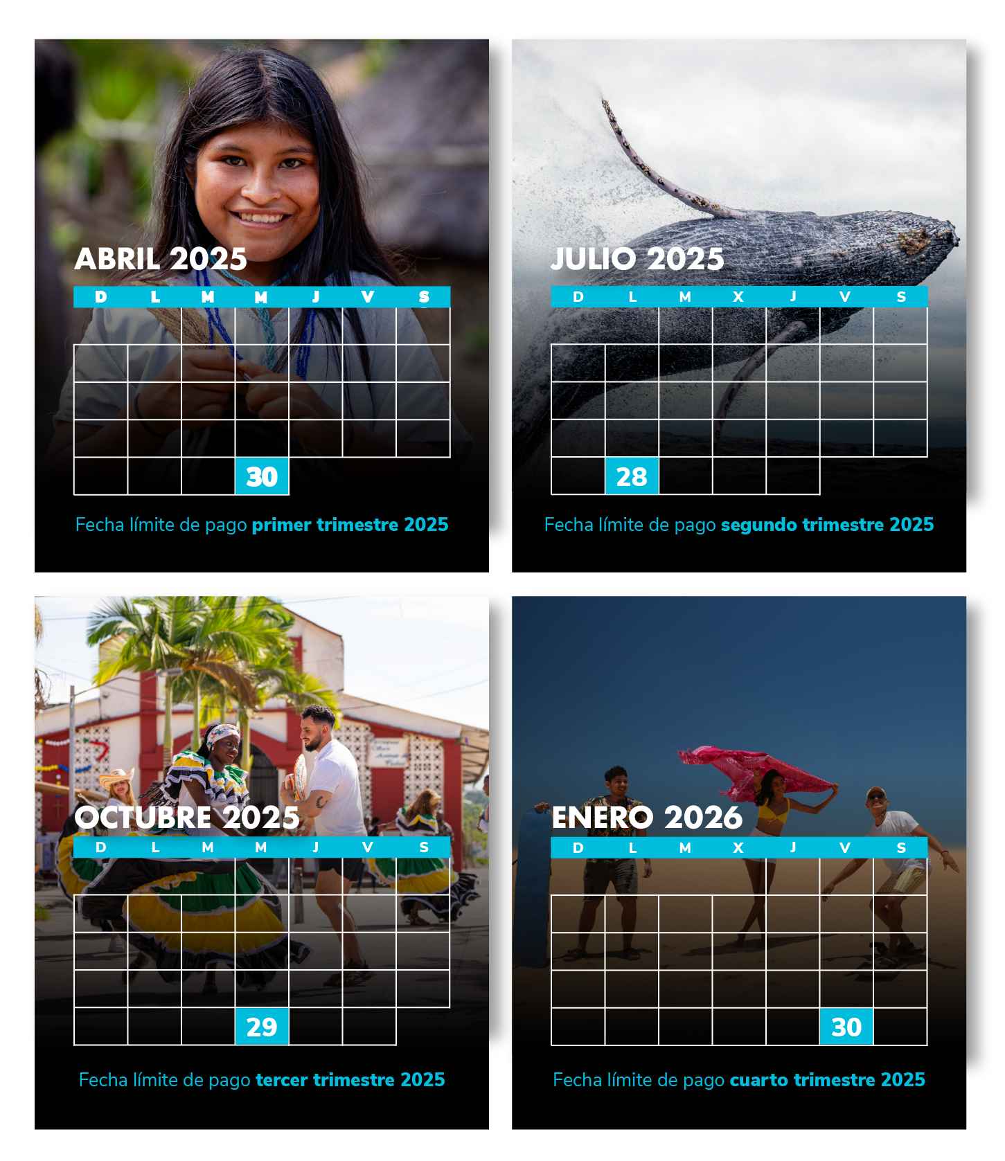 Calendario pagos 2021